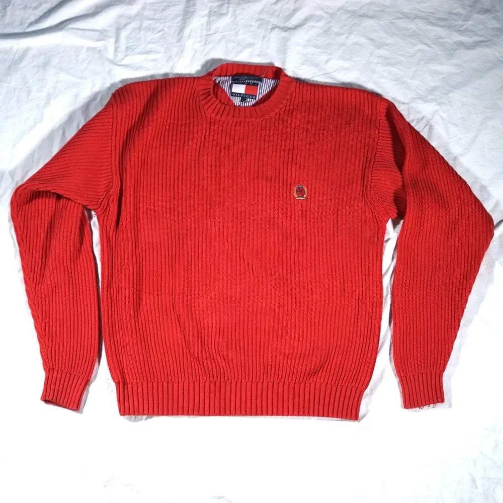 Tommy Hilfiger Vintage Sweater Crest Logo 80s